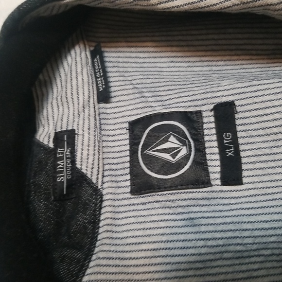 Volcom Shirt Size Mens XL Black Shacket Denim Pockets - Picture 5 of 9